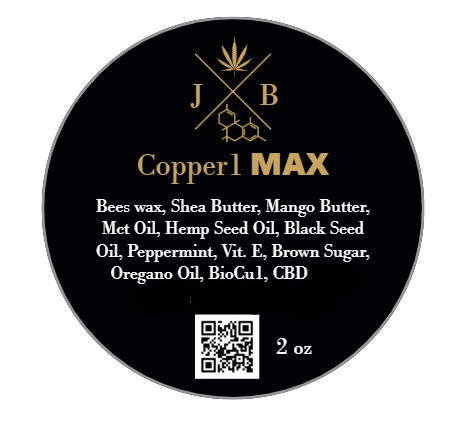 2 oz Copper1 MAX with all ingredients on back label