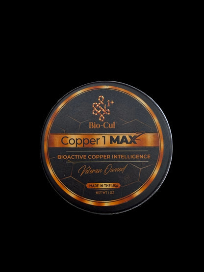 Copper 1 Max container on a light gray background