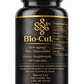 Bio-Cu dietary supplement bottle with black label and gold accents on a white background