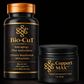 Bio-Cul dietary supplement bottle and Copper1 MAX cream jar on a black background