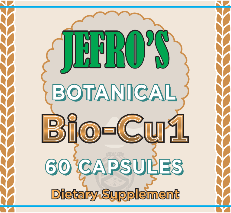 Jefro's Botanical capsules (Bio-Cu1) with its one-of-a-kind (Bio-Copper(I) & Niacin), product with the least ingredients to maximize the coppers healing effect. With zero THC or Hemp in these amazing capsules you need no worry on a drug test. So start that healing process by super boosting your immune system to fight these viruses!